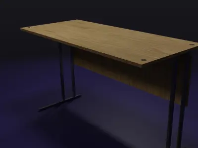 School Desk Low-poly 3D model