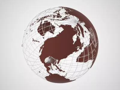 Globe News Skeleton Brownie Color 3D model