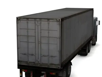 Low Poly Truck Trailer - Game Ready Vehicle  Low-poly 3D model