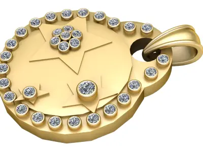 3D GOLD PENDANT  3D print model