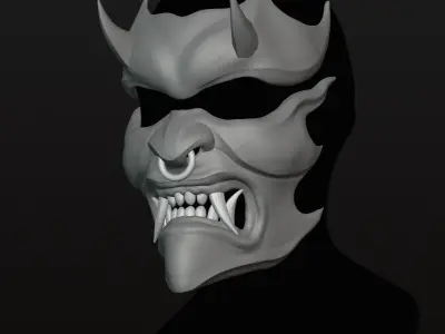 Fire Demon mask model  3D print model