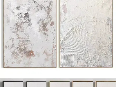 Plaster Two Photo Frame 367 Low-poly 3D model