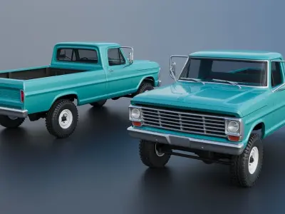 Pickup Truck F250 1969 3D print model