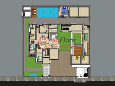 House 30x30m code 501- Sketchup 3D model 3D model 3D model