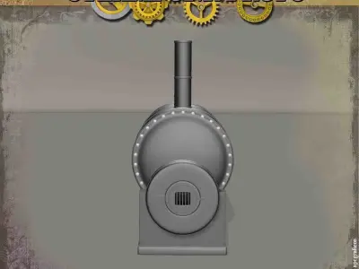 Steampunk Boiler 3D model