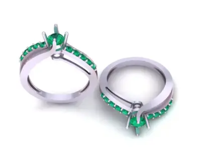 Classic Split Shank Diamond Ring 3D Printable Model 3D print model