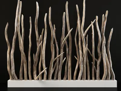 Planter wall branch crooked old n1 3D model