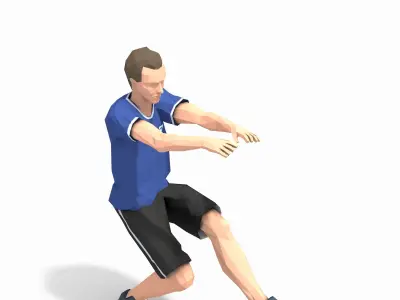 Pistol Squats  Exercise Man Animation Low-poly 3D model