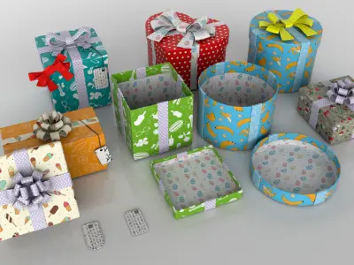 Gift Boxes vs textures 3D model