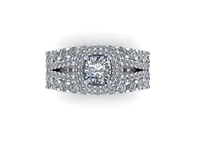 Matching Women Diamond Fashion Rings R1 3D print model