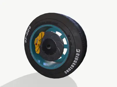 Rally wheel FS - 228 Low-poly 3D model