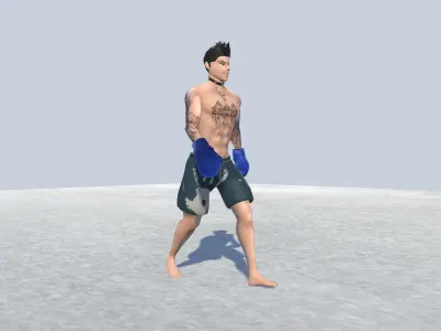 MMA Fighter Rigged Low-poly 3D model