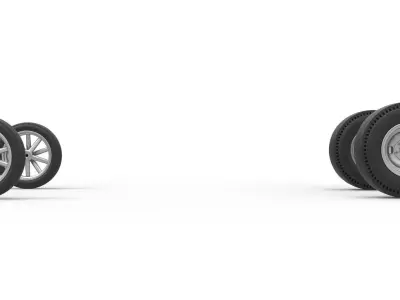 Wheel Set of Vintage Front engine dragster V6 Scale 1 to 25 3D print model