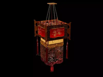 Chinese palace lantern  Low-poly 3D model 2