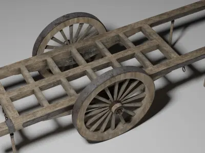 Cart of jars Low-poly 3D model