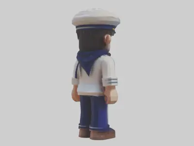 Voxel Sailor 1 Low-poly 3D model