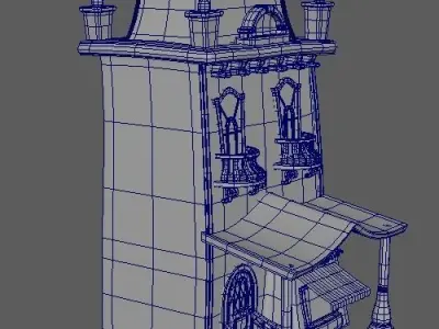Cartoon Town House Building 3D Model Low-poly 3D model purchase