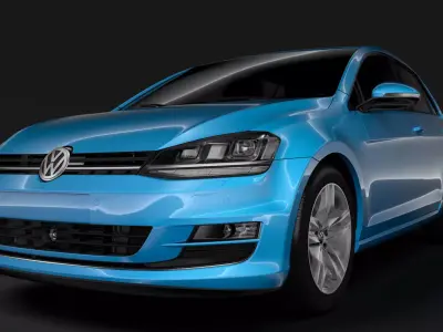 Volkswagen Golf 7 TDI 5D 2016 3D model
