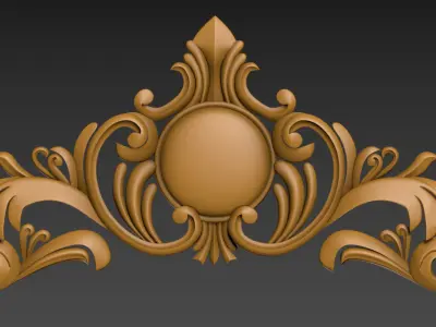 Carving ornate gold ornament 3D model
