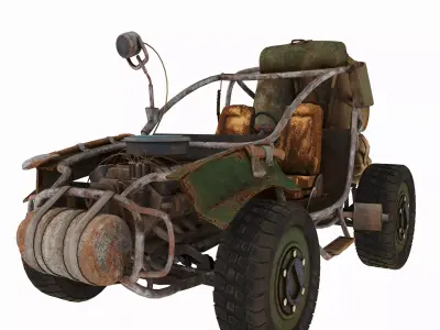 Post-Apocalyptic Buggy Low-poly 3D model