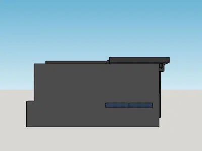 Architectural 3D model building with roof 3D model
