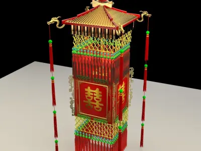 Chinese palace lantern 3D model 28