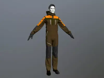 Ski suit 3D model
