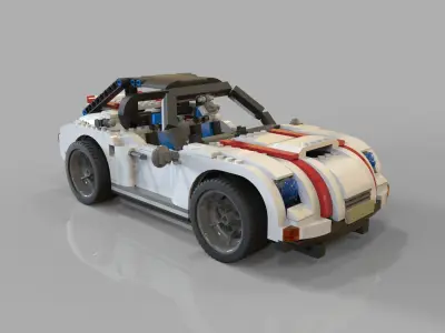 Lego car sport Low-poly 3D model