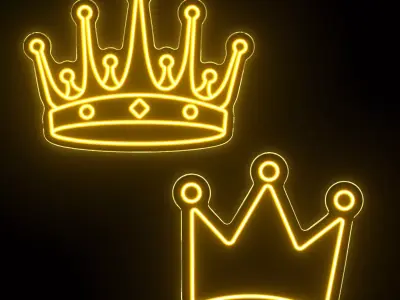 Crown Neon Signs 3D model