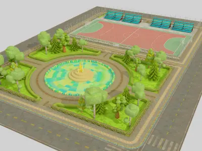 Footbal yard 3D model