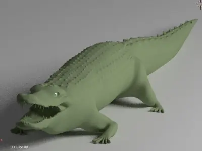 Crocodile simple lowpoly 3D model