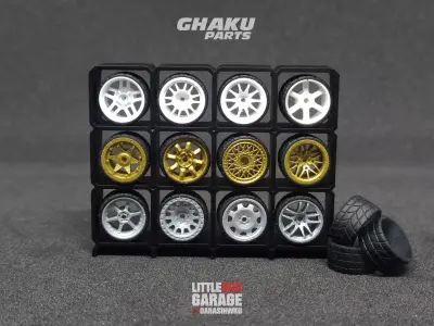 wheels rim rack display stand 12 box for diecast 64 scale 3D print model