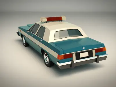 Low Poly Police Car 02 Low-poly 3D model