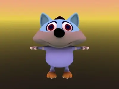 KOYOTE CARTOON Low-poly 3D model