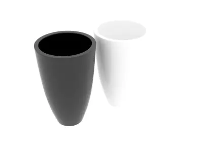 Black and White Large Vases 3D model