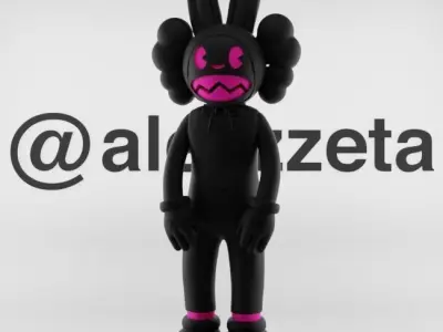 Kaws x Janky Textured Low-poly 3D model