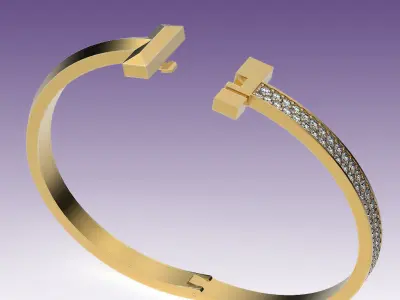 Bracelet T Wide 3D print model