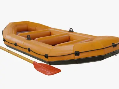 Inflatable Rubber Boat Low-poly 3D model