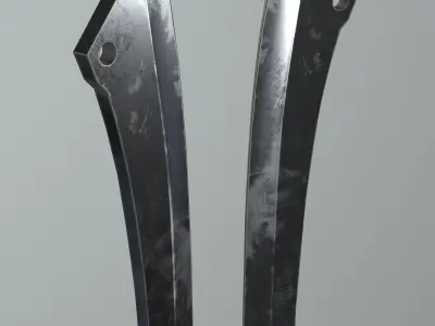 Cleaver Sword Low-Poly Gameready PBR model Low-poly 3D model