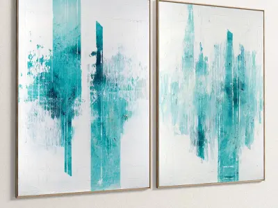 Plaster Two Photo Frame 135 Low-poly 3D model