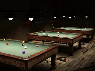 billiards table Low-poly 3D model