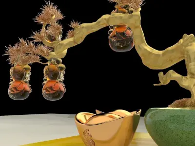 Chinese Gourd with Yuanbao 3D model