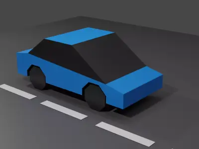 Lowest Poly Car 5 Colors pack Low-poly 3D model