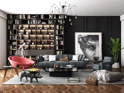 Style Modern Living Room Luxury 3D model purchase