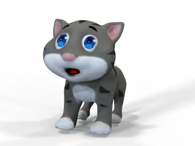 Cat Cartoon Low-poly 3D model get