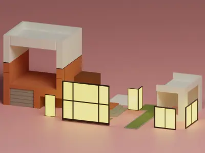 Lopwpoly House 17 Low-poly 3D model
