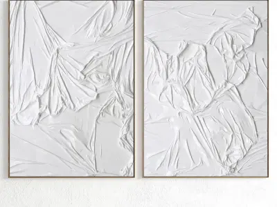 Plaster Two Photo Frame 243 Low-poly 3D model