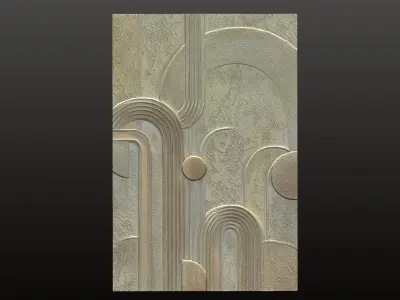 3D Arched STL for CNC Router Geometric Wall Texture Modern Panel 3D print model