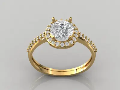 STL 3DM Print Ready Women Diamond Ring Lightweight Printable  3D print model 98