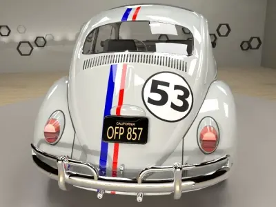 Volkswagen beetle herbie 1963 3D model